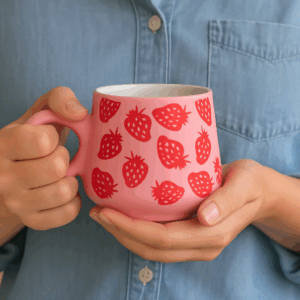 Alternative view of Pink Strawberry Mug | Soft Touch
