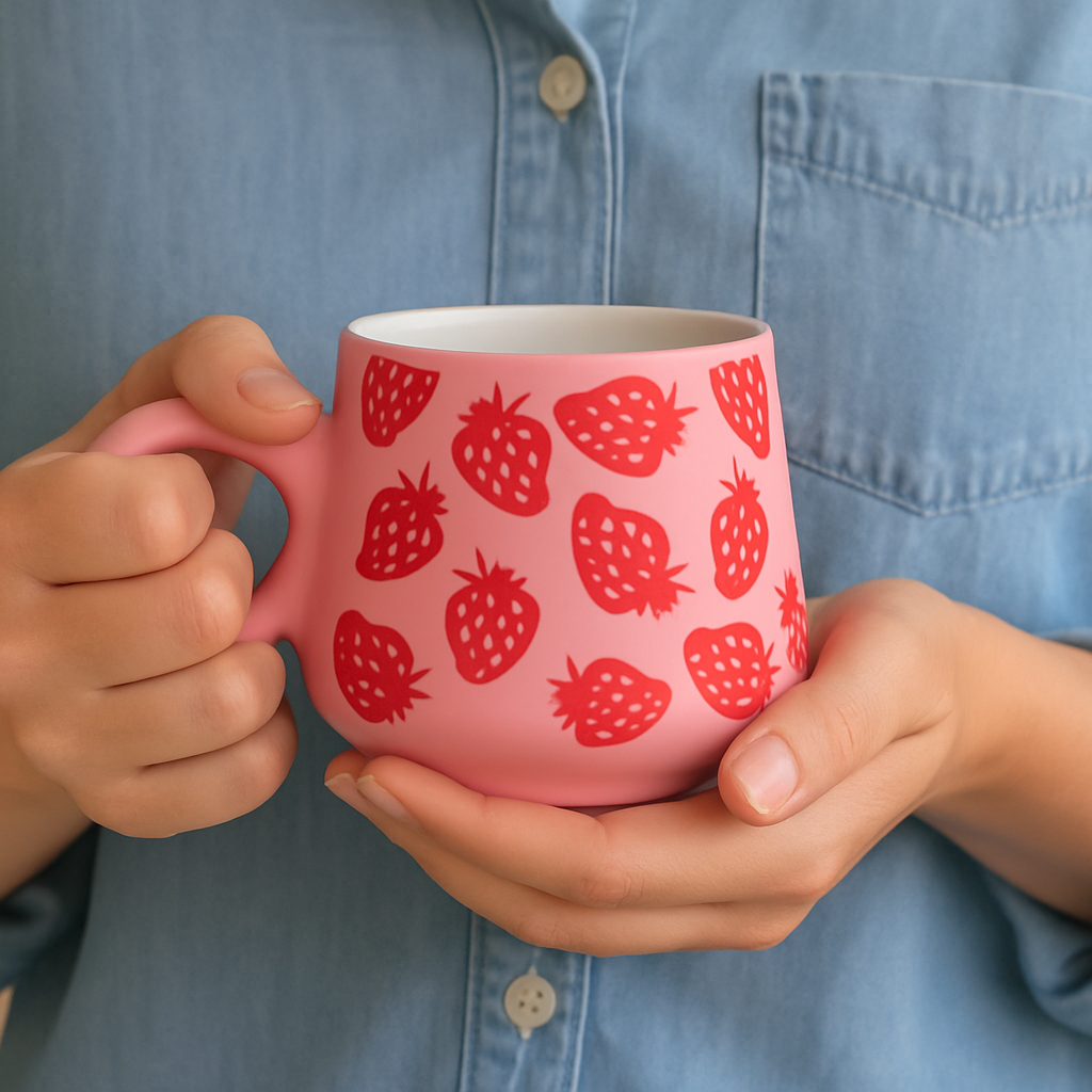 Pink Strawberry Mug | Soft Touch - Image 2