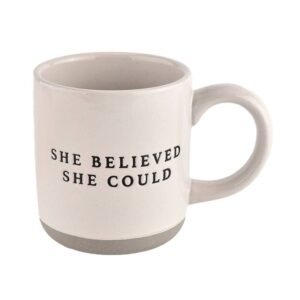 She Believed She Could Stoneware Coffee Mug by Sweet Water Decor