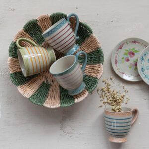 Striped Footed Mugs