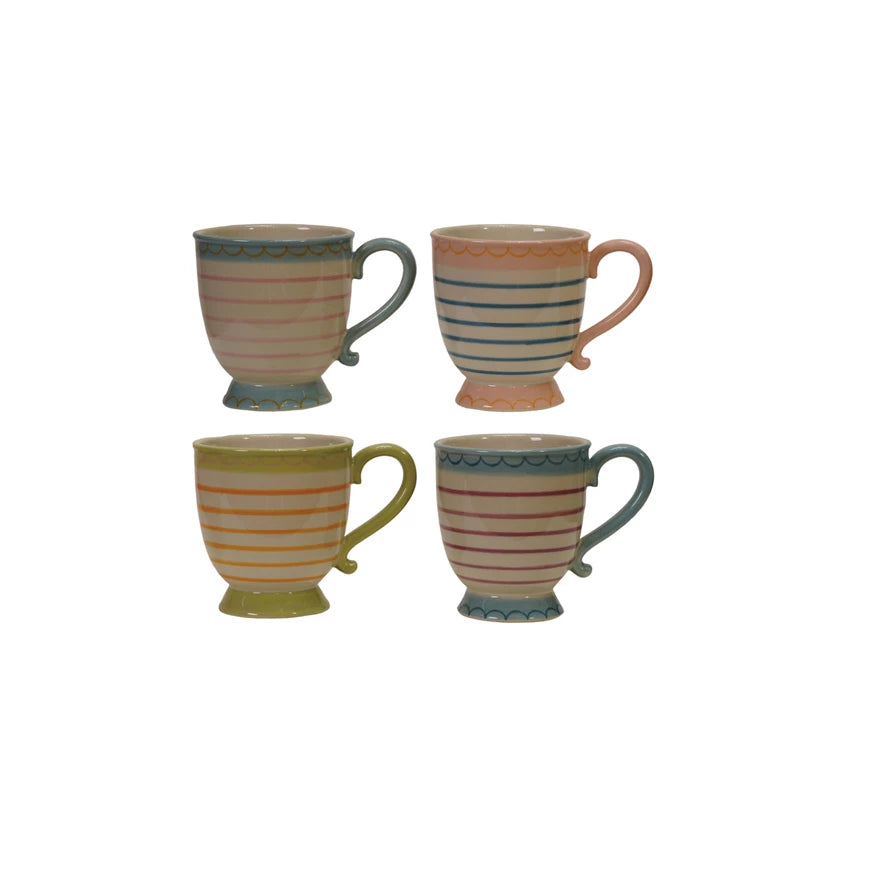 Striped Footed Mugs - Image 6
